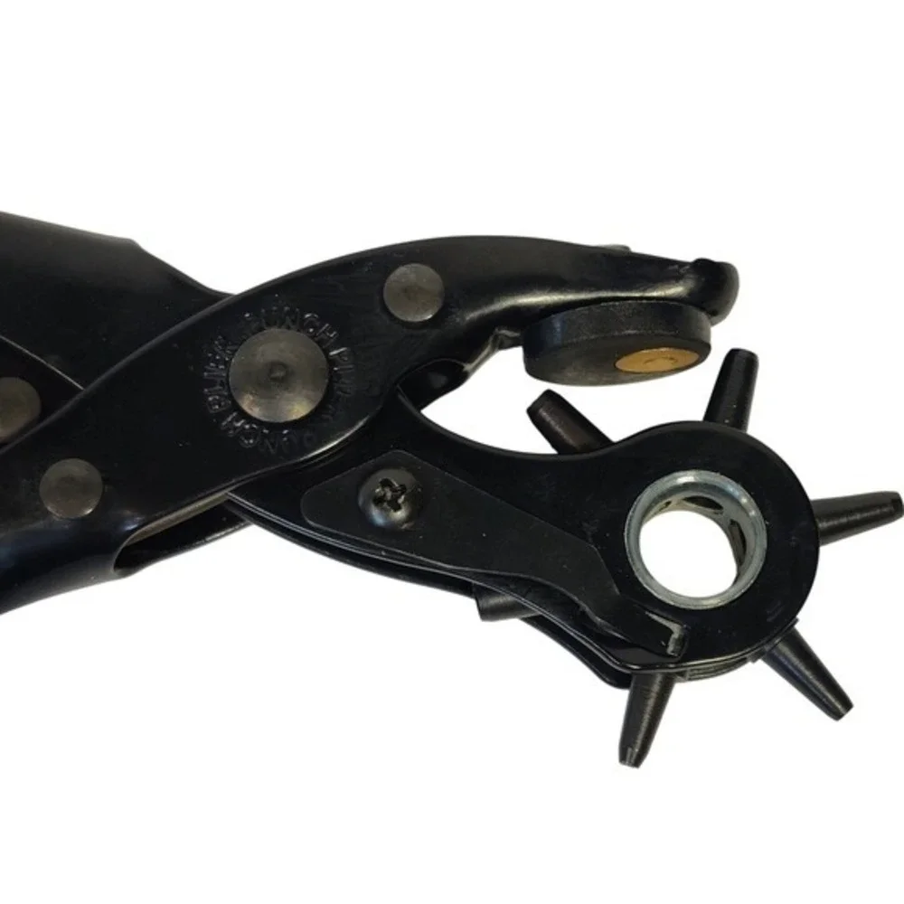 Xool Revolving Hole‎ Punch Pliers Tool Kit Red Black XL0028 Leather Belt Craft